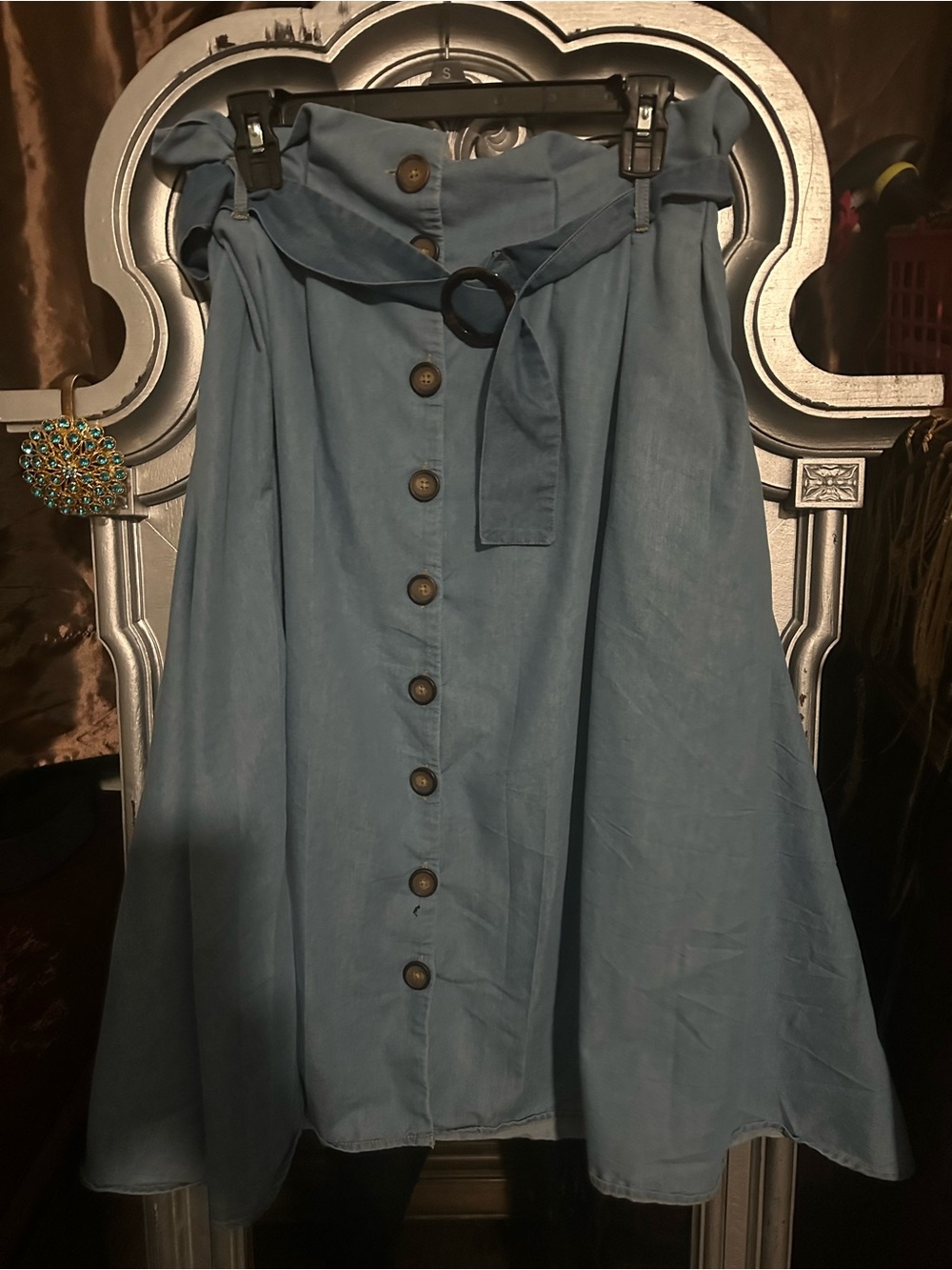 Live 4 Truth Blue Button-Front A-Line Skirt with Belt